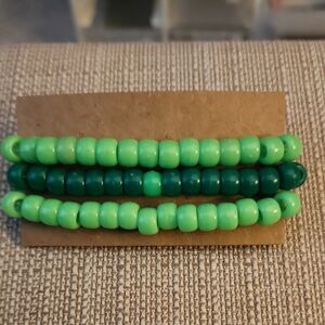 Green Beaded Bracelet Set